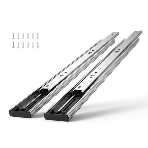 VEVOR 6 Pairs of 609.6mm Drawer Slides Side Mount Rails, Heavy Duty Full Extension Steel Track, Soft-Close Noiseless Guide Glides Cabinet Kitchen Runners with Ball Bearing, 100 Lbs Load Capacity
