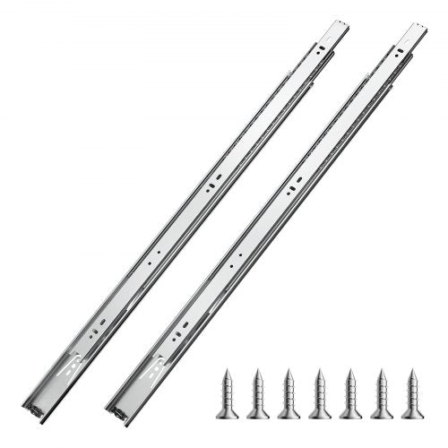 VEVOR Drawer Slides, 24 inch, 10 Pairs Full Extension Ball Bearing Cabinet Rails, 100 LB Load Capacity Heavy Duty Side Mount Dresser Drawer Slides, Drawer Track Runners for Kitchen DIY Replacement