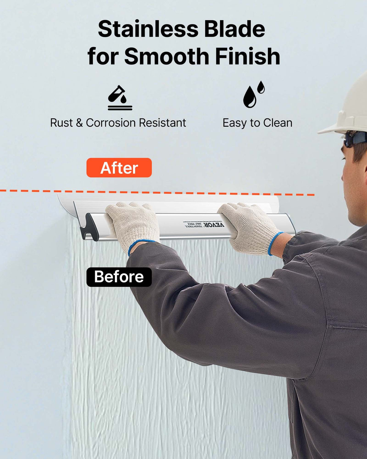 VEVOR Drywall Skimming Blade Putty Knife Combo 10/24/32in Trowel Tool w/ Handle