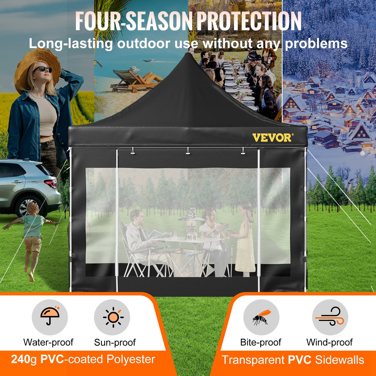 VEVOR 304.8 x 304.8 cm Pop Up Canopy Tent