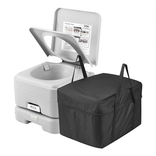 VEVOR Portable Toilet for Camping with Carry Bag, RV Toilet with 3.2 Gal Waste Tank, Push-Button Pressurized Flush Commode, Leak-proof and Odourless Travel Toilet for Adults Kids Camping Car