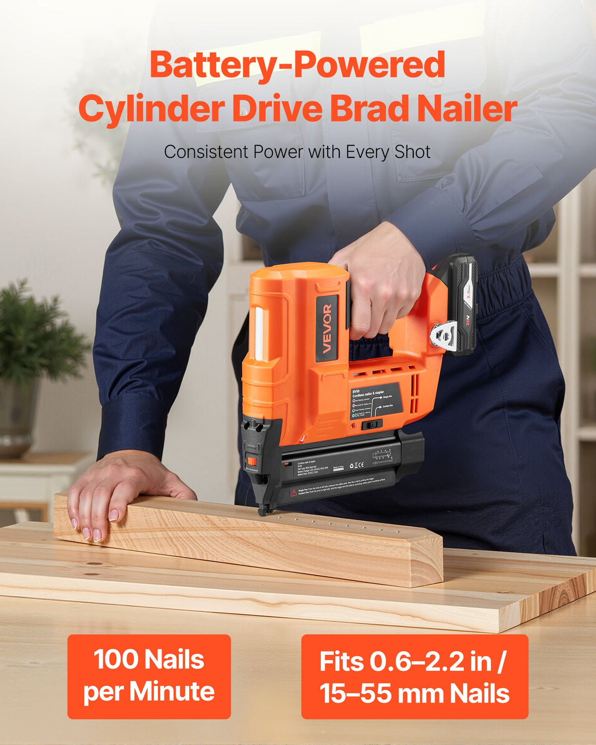 VEVOR Cordless Brad Nailer
