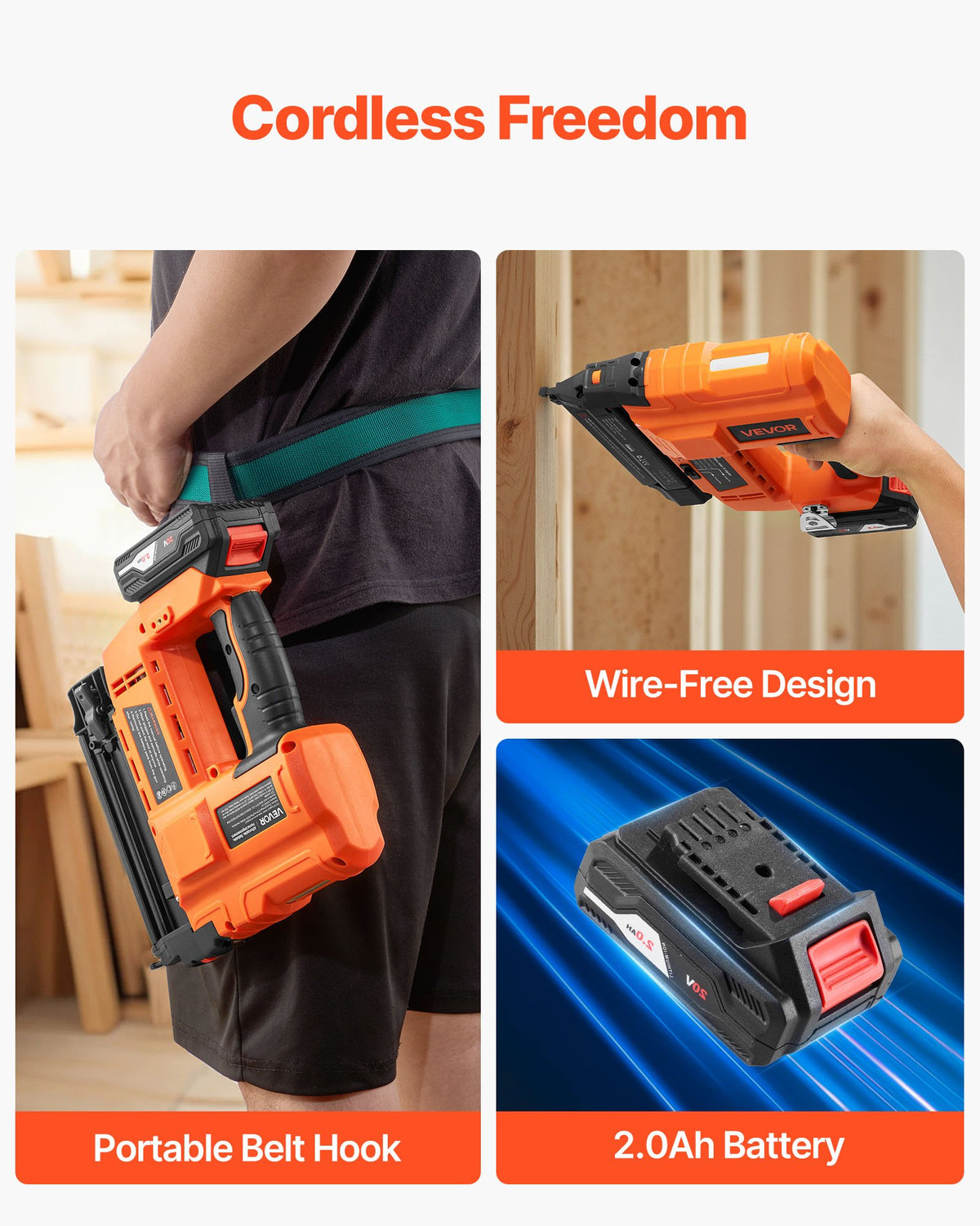 VEVOR Cordless Brad Nailer