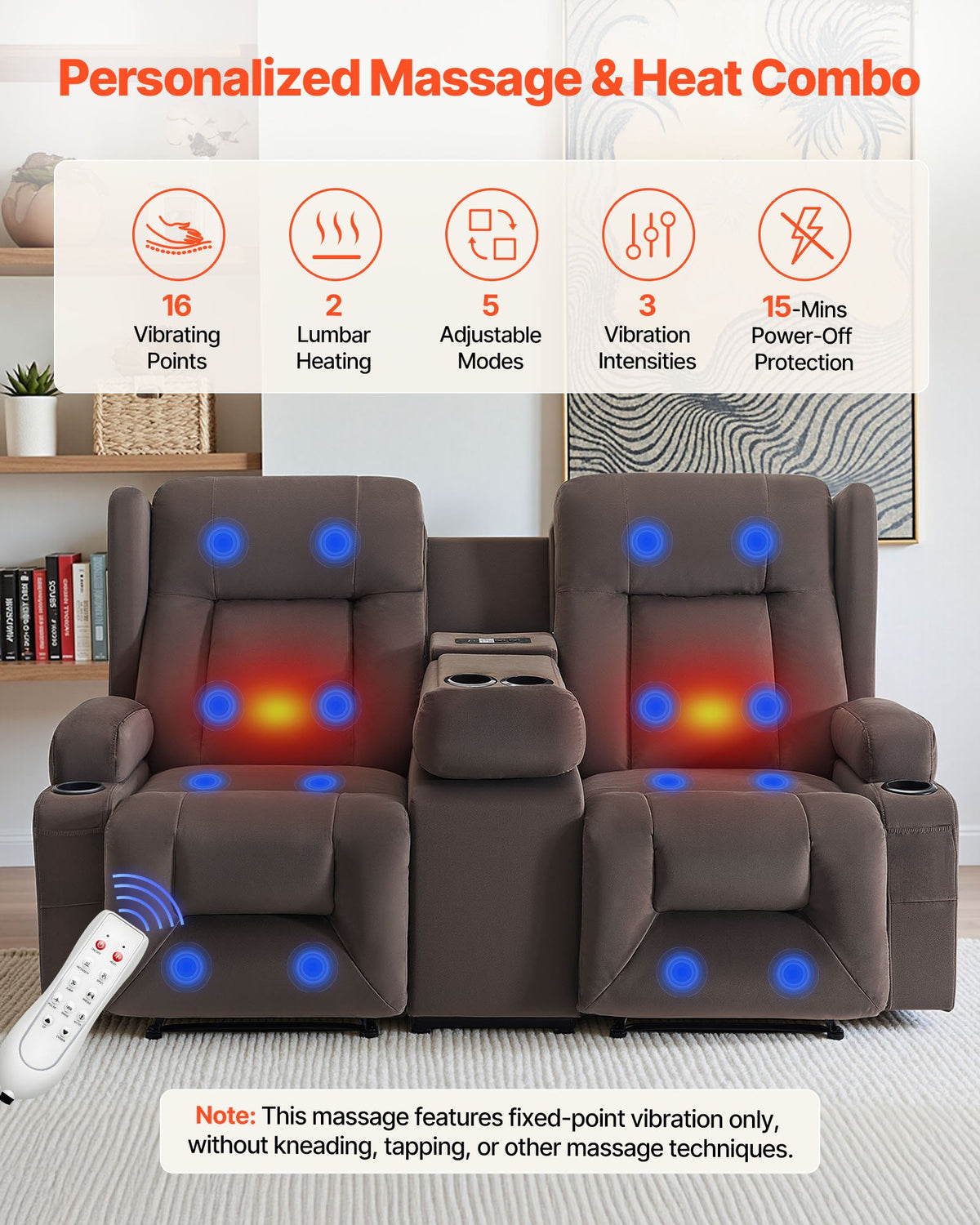 VEVOR Loveseat Recliner Sofa
