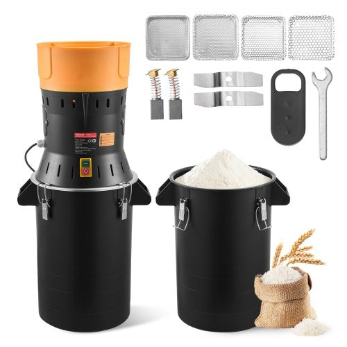 VEVOR Electric Grain Mill Grinder, 600W High Power Commercial Spice Grinder, 25L Pulverizer Powder Machine with Galvanized Sharp Blades, for Dry Grains, Spices, Cereals, Coffee Bean, Corn, and Pepper