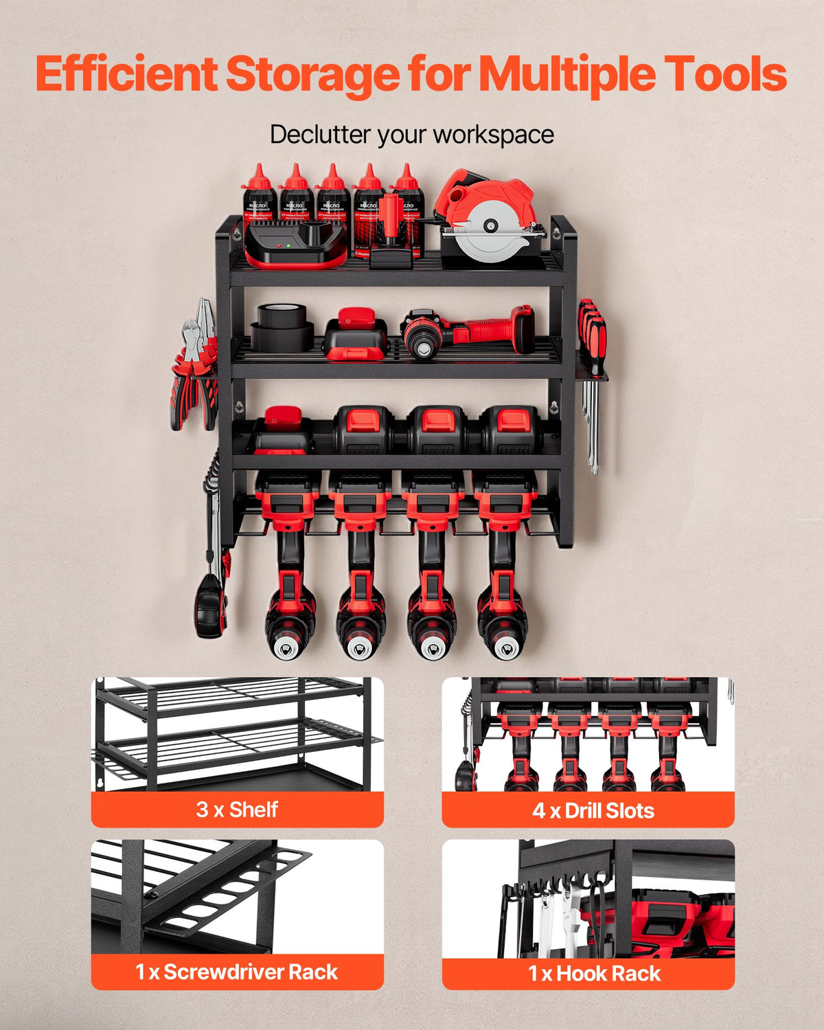 VEVOR Power Tool Organizer Wall Mount