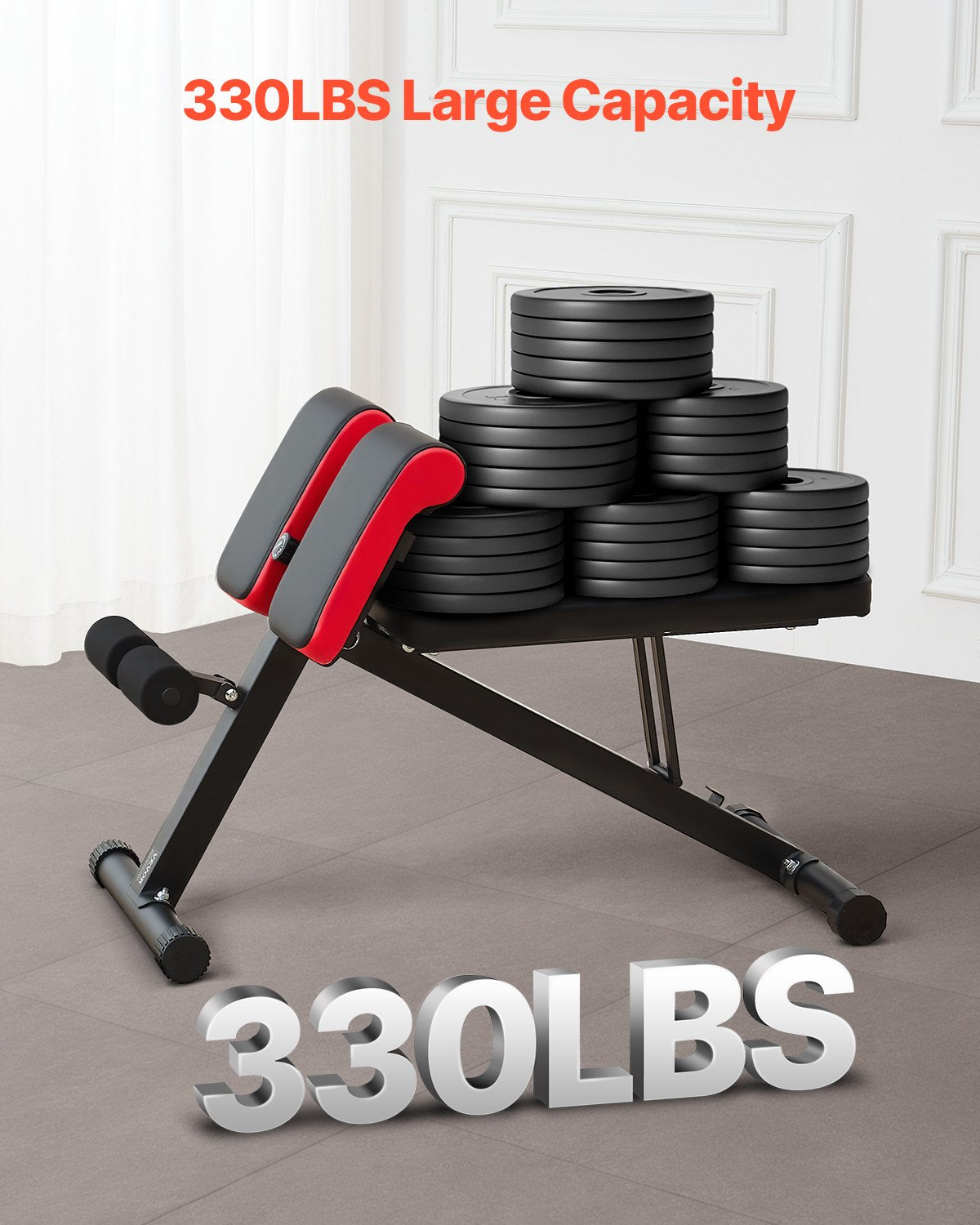 VEVOR Multi-Functional Weight Bench for Full Body Workout, Roman Chair Hyperextension Bench, 330 lbs Adjustable & Foldable Equipment for Back Arm Core Ab Workout, Sit Up Exercise Machine for Home Gym