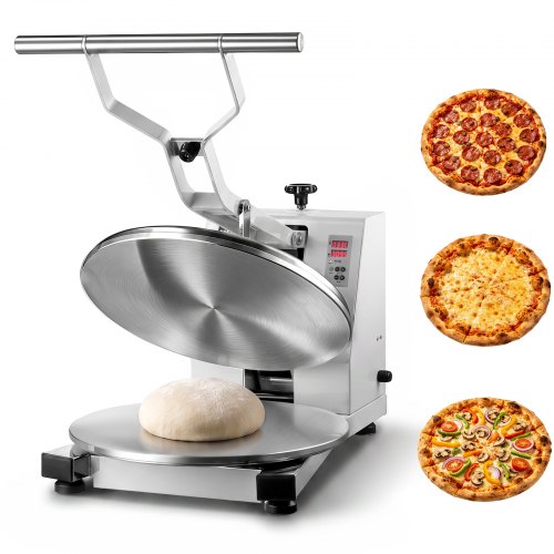 VEVOR Commercial Pizza Dough Press Machine 45cm Electric Dough Sheeter, Ideal for Bakery Home Restaurant Use, 1200W Cast Aluminum Pastry Press Plate, Adjustable Thickness Bread Forming Presser