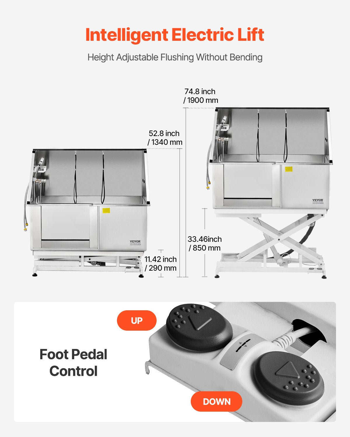 VEVOR Electric Lift Dog Washing Station