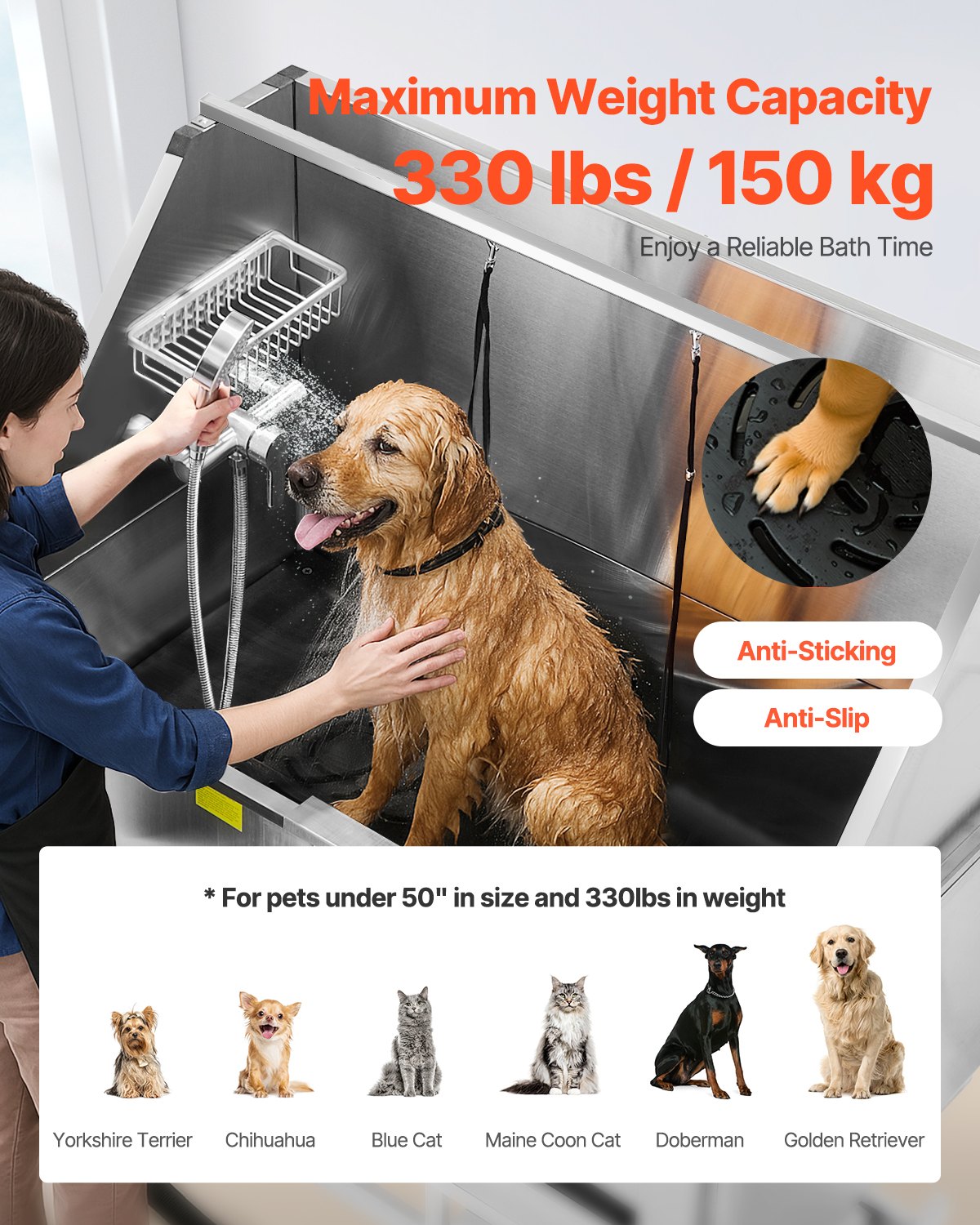 VEVOR Electric Lift Dog Washing Station