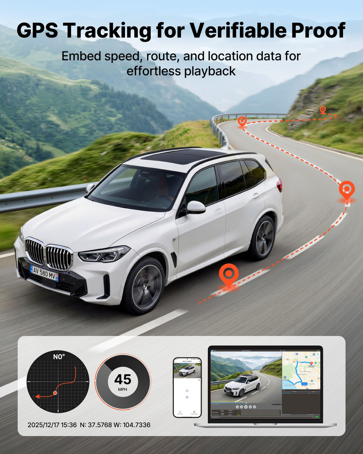 VEVOR Dash Cam Front and Rear