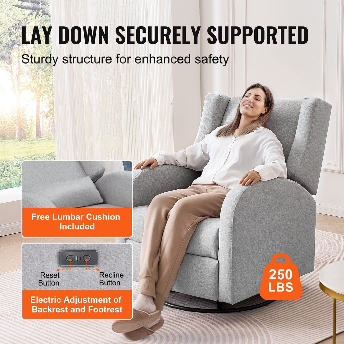 VEVOR Electronic Power Recliner and Swivel Glider