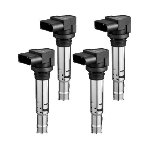 VEVOR Ignition Coil Pack, Set of 4, Compatible with Audi A1, A3, Seat Alhambra, Altea, Cordoba, Ibiza, Leon, Toledo, Volkswagen Golf, Polo, Tiguan, Vento, for Audi 1.4T 1.8T 1.6L, Volkswagen 1.4L 1.6L