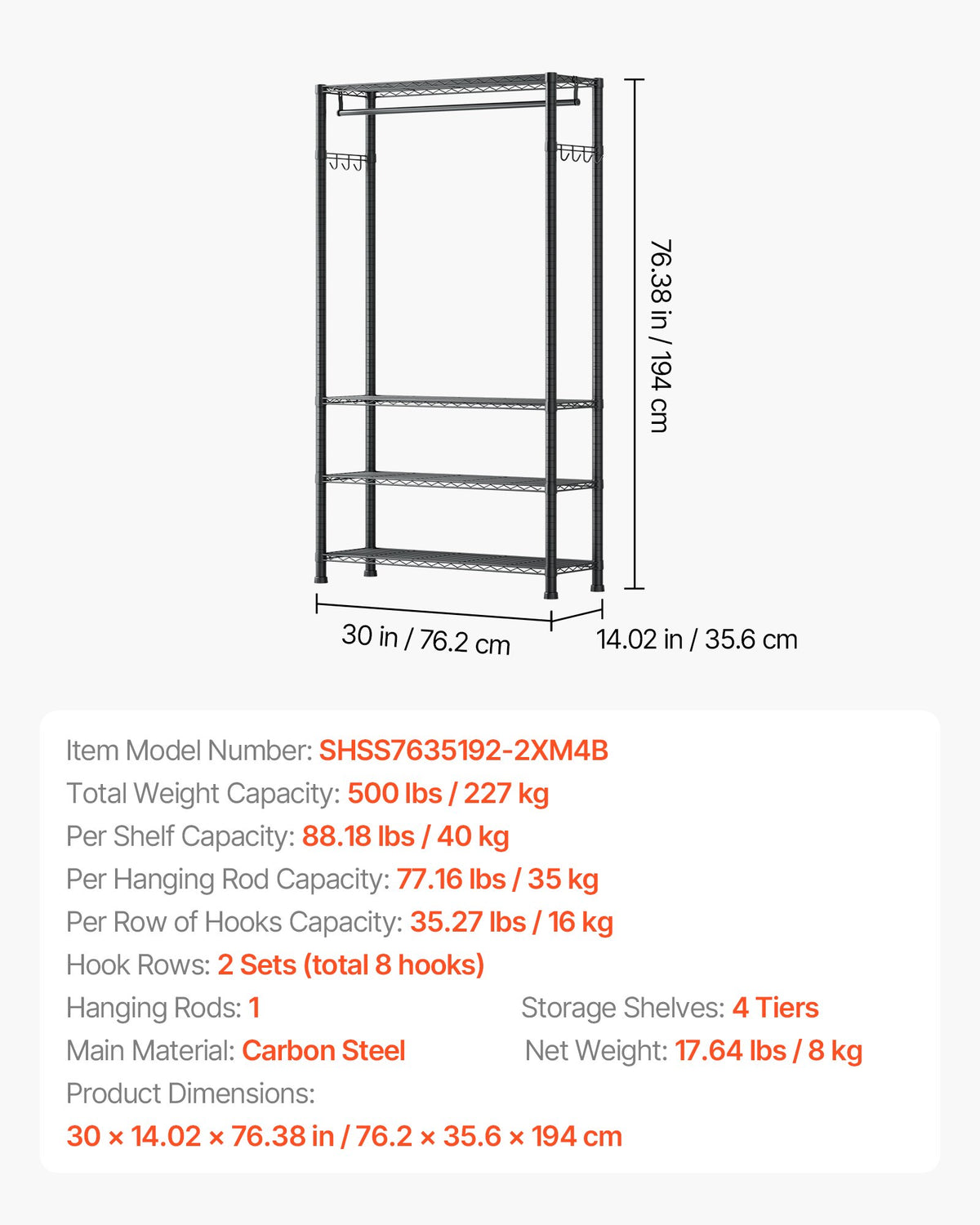 VEVOR Clothing Garment Rack