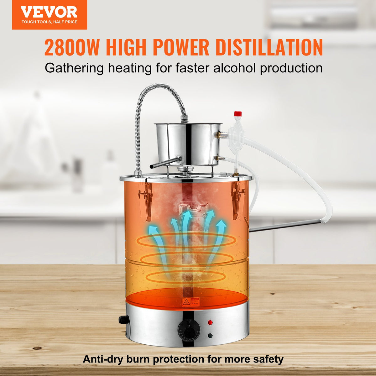 VEVOR Essential Oil Still Water Distiller 49.2L with Thumper Keg & Water Pump