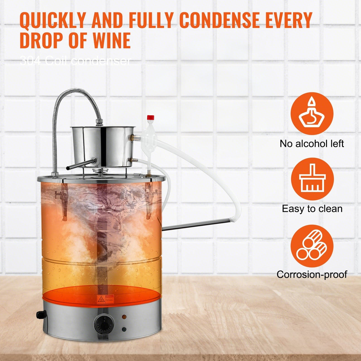 VEVOR Essential Oil Still Water Distiller 49.2L with Thumper Keg & Water Pump