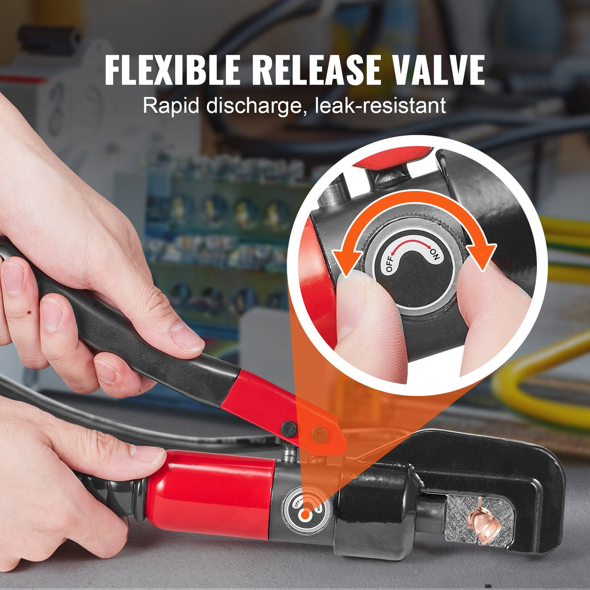 VEVOR Hydraulic Crimping Tool with 9 Sets of  Dies AWG12-2/0 Copper And Aluminum Terminal Battery Lug Crimper