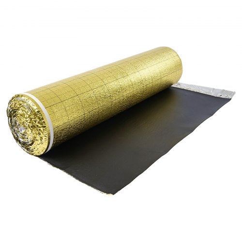VEVOR Floor Underlayment 18.6 m²/Roll, 3 mm Thick Flooring Padding with Tape & Vapor Barrier, Heavy Duty EPE Foam with Gold PE, Soundproofing and Noise Reduction, Ideal for Laminate Wood Floors