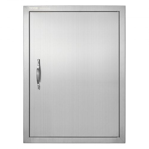 VEVOR BBQ Access Door, 508x686 mm Single Outdoor Kitchen Door, Stainless Steel Flush Mount Door, Wall Vertical Door with Handle, for BBQ Island, Grilling Station, Outside Cabinet