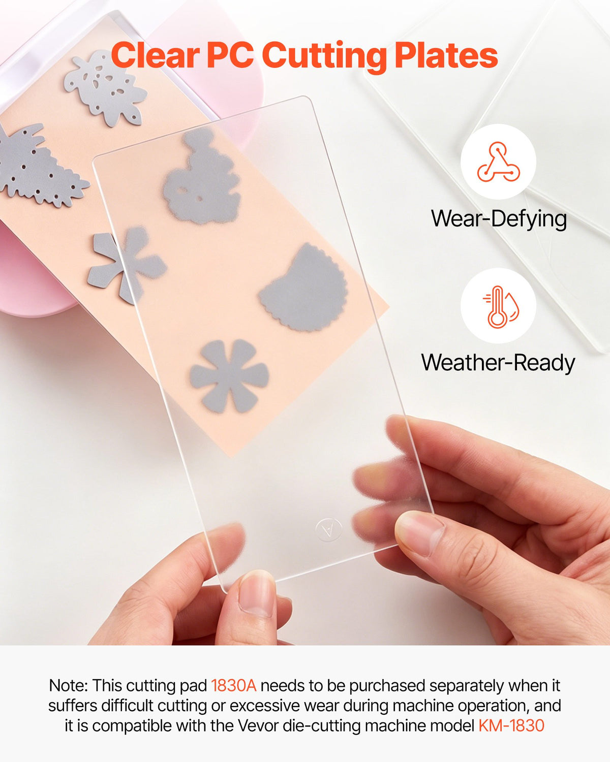 VEVOR Cutting Plates, 6 Pcs, 170 x 80 x 2.5 mm, Clear Polycarbonate Material, Die Cut Pads Compatible with VEVOR Die Cutting and Embossing Machine KM-1830, for Scrapbooking and Card Making