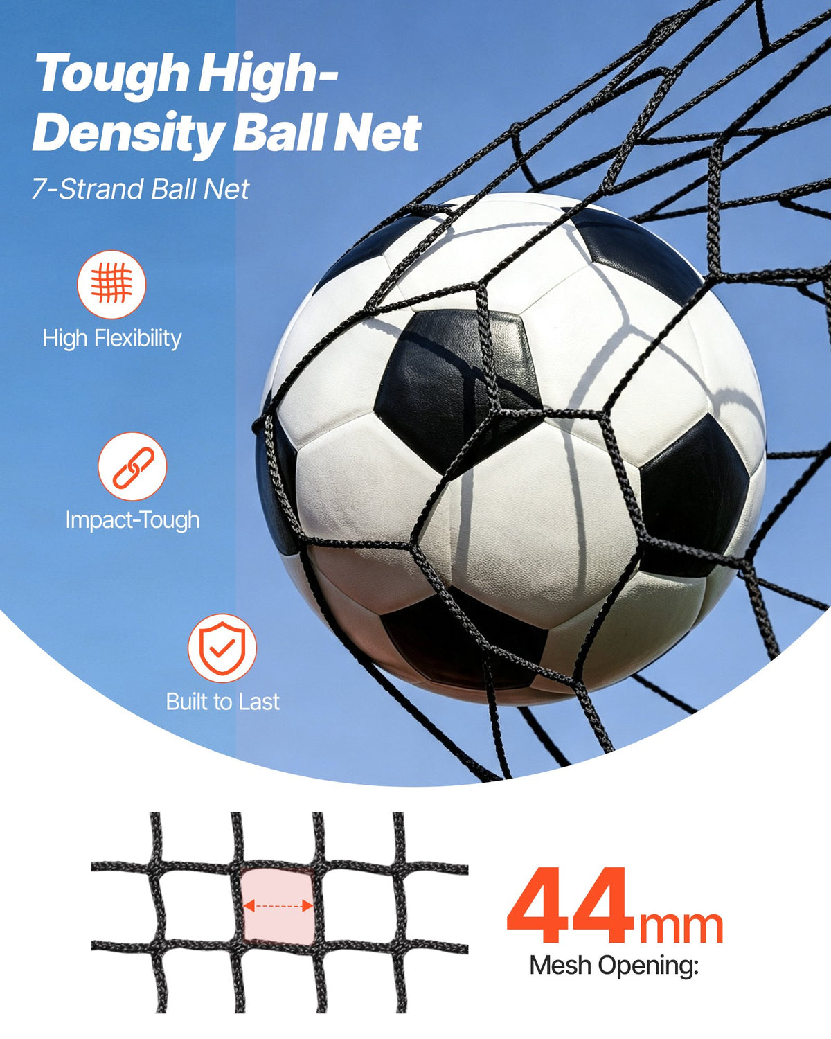 VEVOR Barricade Backstop Net, 20x10 ft Ball Sports Barrier Netting, Portable Practice Equipment with Carry Bag, Protection Screen for Baseball Softball Lacrosse Soccer Hockey Training, for Backyard