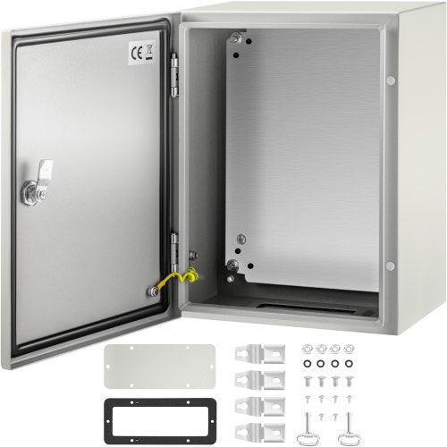 VEVOR NEMA Steel Enclosure, 40x30x20 cm NEMA 4X Steel Electrical Box, IP66 Waterproof & Dustproof, Outdoor/Indoor Electrical Junction Box, with Mounting Plate
