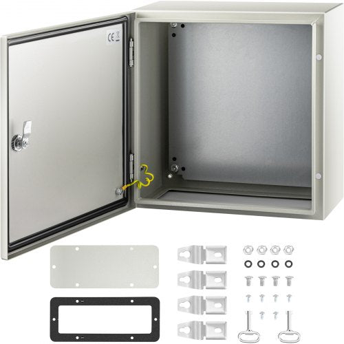 VEVOR NEMA Steel Enclosure, 40x40x20 cm NEMA 4X Steel Electrical Box, IP66 Waterproof & Dustproof, Outdoor/Indoor Electrical Junction Box, with Mounting Plate