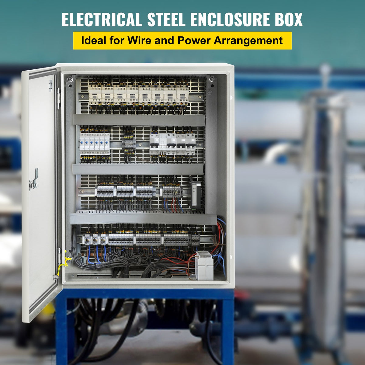 VEVOR NEMA Steel Enclosure, 50x40x20 cm NEMA 4X Steel Electrical Box, IP66 Waterproof & Dustproof, Outdoor/Indoor Electrical Junction Box, with Mounting Plate