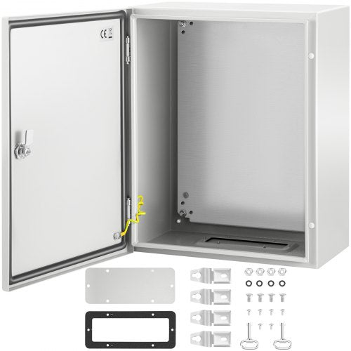 VEVOR NEMA Steel Enclosure, 50x40x25 cm NEMA 4X Steel Electrical Box, IP66 Waterproof & Dustproof, Outdoor/Indoor Electrical Junction Box, with Mounting Plate