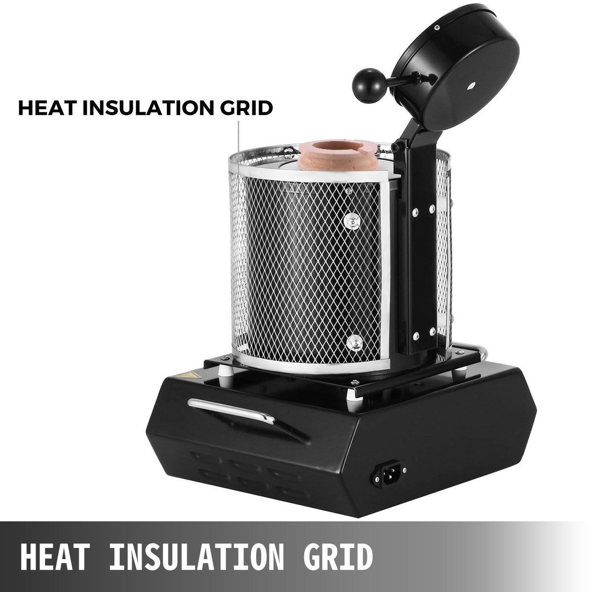 VEVOR Gold Melting Furnace, 1350W, 1150℃ Max Temperature, Digital Electric Melting Furnace Machine, with 1 kg Ceramic Crucible, for Casting Refining Precious Metals, Melts Gold, Silver, Aluminum