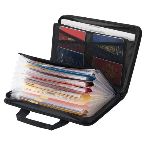 VEVOR Fireproof Document Bag, 1000 ℃ Heat Insulated Fireproof & Waterproof Bag, Portable Multi-Layer File Storage Security Organizer Home Office Travel Use, for Passports, Important Documents, Files
