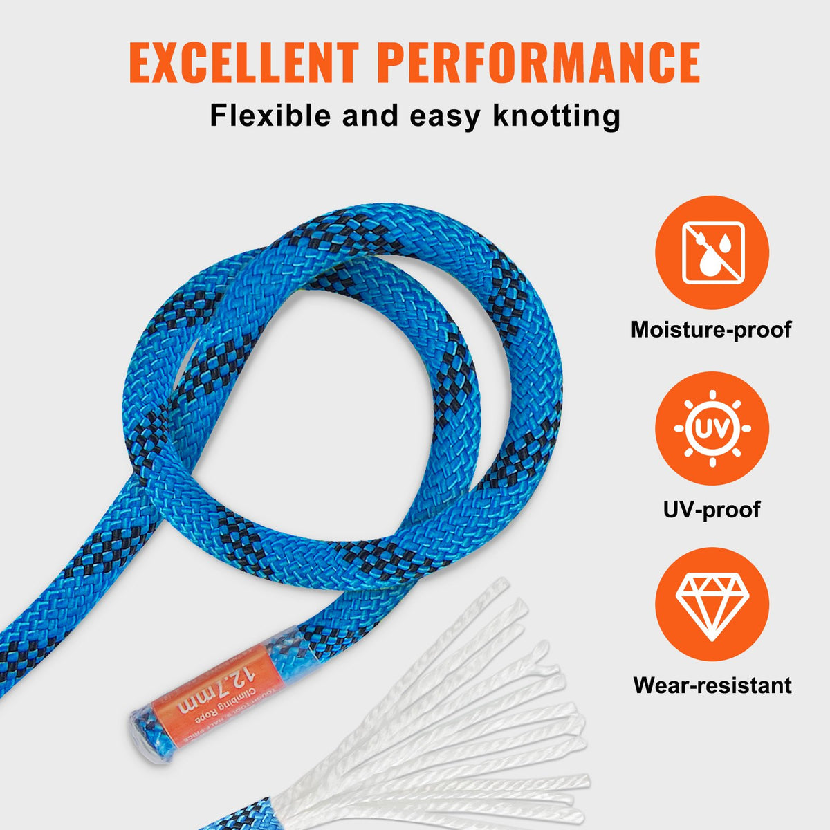 VEVOR 12.7mm Static Climbing Rope