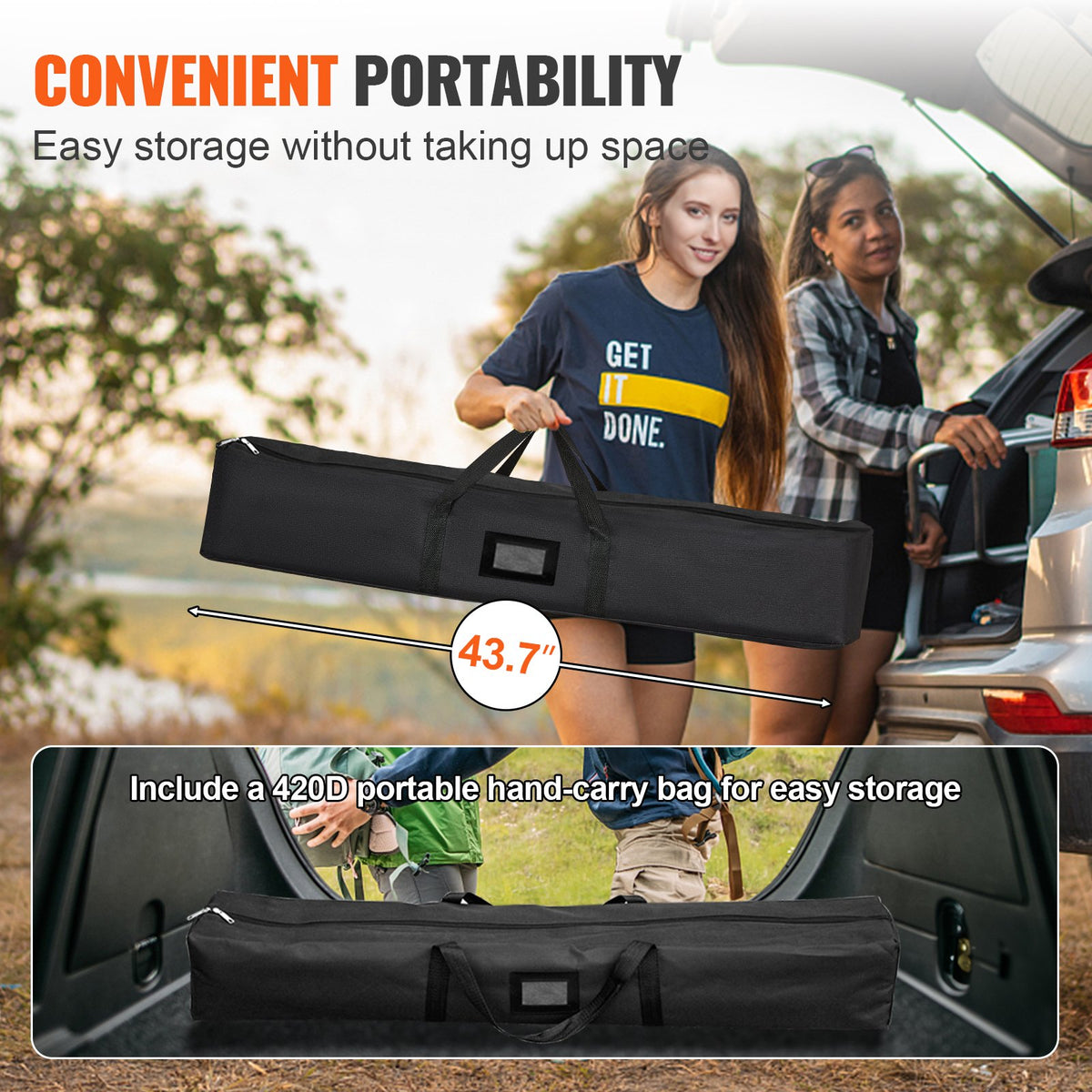 VEVOR Outdoor Movie Screen w/ Stand, 381 cm Portable Movie Screen, 16:9 HD Wide Angle Outdoor Projector Screen, Front & Rear Projection, w/ Storage Bag & Stand for Office Home Theater Outdoor Indoor Use