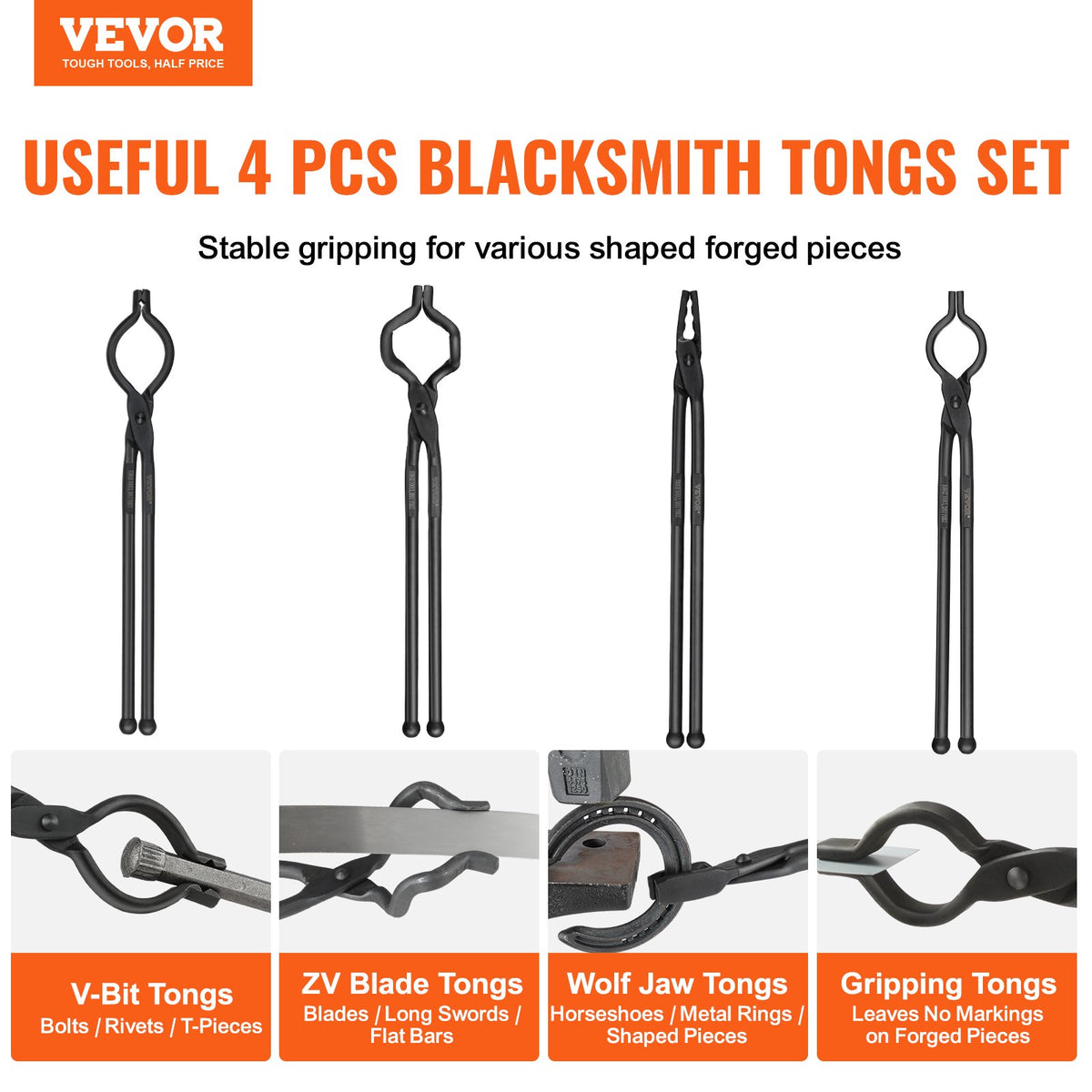 VEVOR Blacksmith Tongs