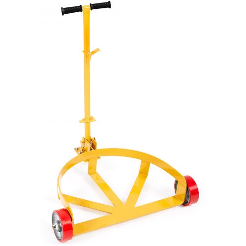 VEVOR 208.2 L Drum Dolly, 544.3 kg Load Capacity, Barrel Dolly Cart Drum Caddy Round Dolly Steel Low Profile, Heavy Duty Steel Frame with Adjustable Handle 3 Wheels, for Workshop Factory Warehouse