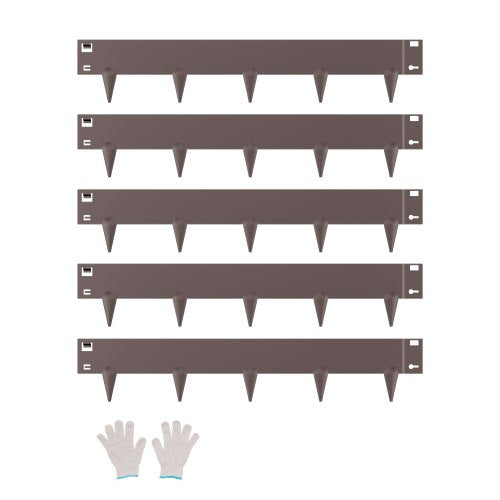 VEVOR Steel Landscape Edging, 5 Packs 39 x 4 in Rust-Resistant Metal Landscape Edging, Bendable Garden Edging Border, Heavy Duty Lawn Edging, Easy-to-Install, Flower Bed Yard Pathway Divider Brown