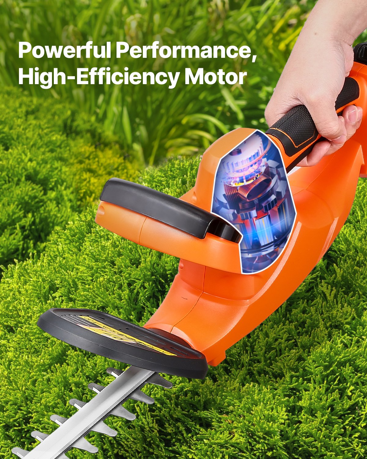 VEVOR Electric Hedge Trimmer, 1200 RPM, Cordless  Hedge Trimmer for Low Branch, 20V 2A Battery, Bush Trimmer with 20 in Dual Action Blade & Secure Design, Gardening Trimmer for Yard Lawn Care