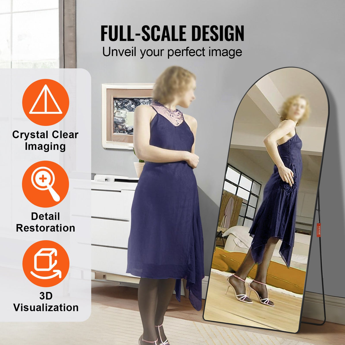 VEVOR Arched Full Length Mirror