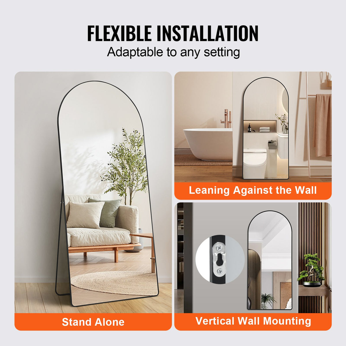 VEVOR Arched Full Length Mirror