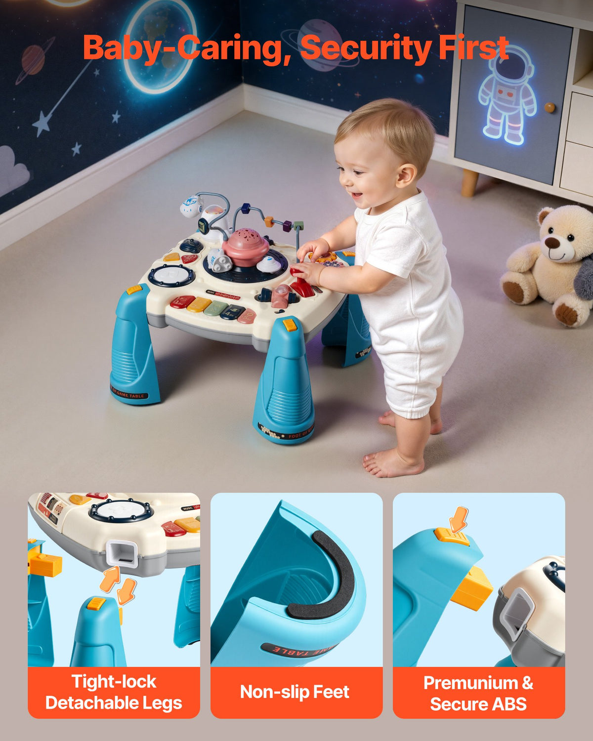 VEVOR Baby Spacecraft Musical Table Toys for 1-3 Years Old