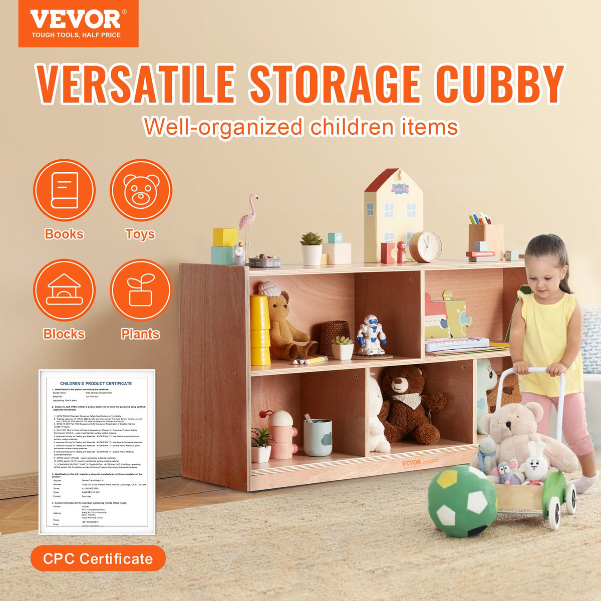 VEVOR Cubby Mobile Tray Storage Cabinet