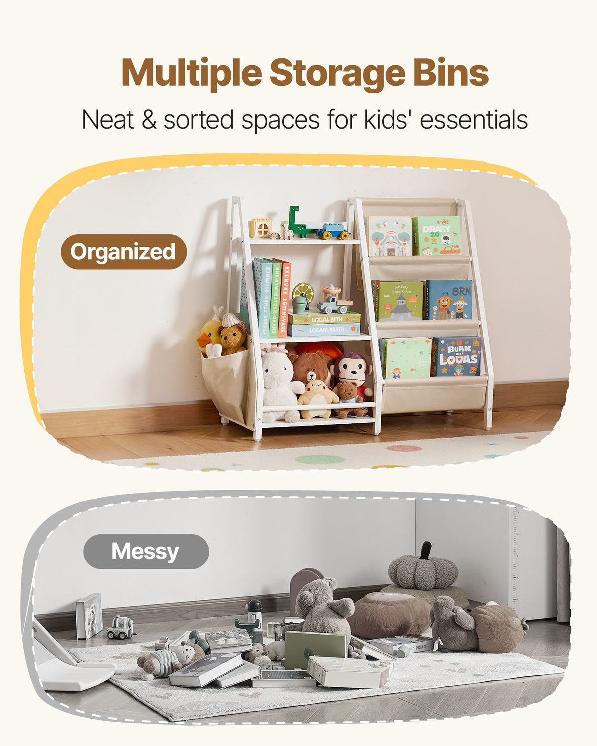 VEVOR 3-Tier Kids Bookshelf