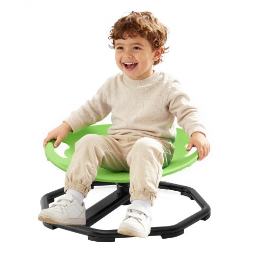 VEVOR Spinning Chair for Autistic Kids Ages 2-6 Autism Sensory Toy 50 kg, Sensory Swivel Seat Products for Children ADHD, Training Body Coordination Balance, 430 mm x 355 mm, Rounded Shape, Green
