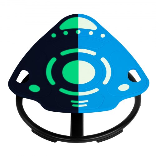 VEVOR Spinning Chair for Autistic Kids Ages 3-12 Autism Sensory Toy 75 kg, Sensory Swivel Seat for Children ADHD, Glow in the Dark, Training Body Coordination, 519 mm x 520 mm, Rocket Shape, Blue