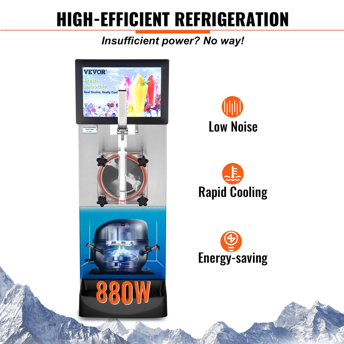 VEVOR 8L / 2.1 Gal Single Bowl Commercial Slushy Machine Margarita Smoothie Frozen Drink