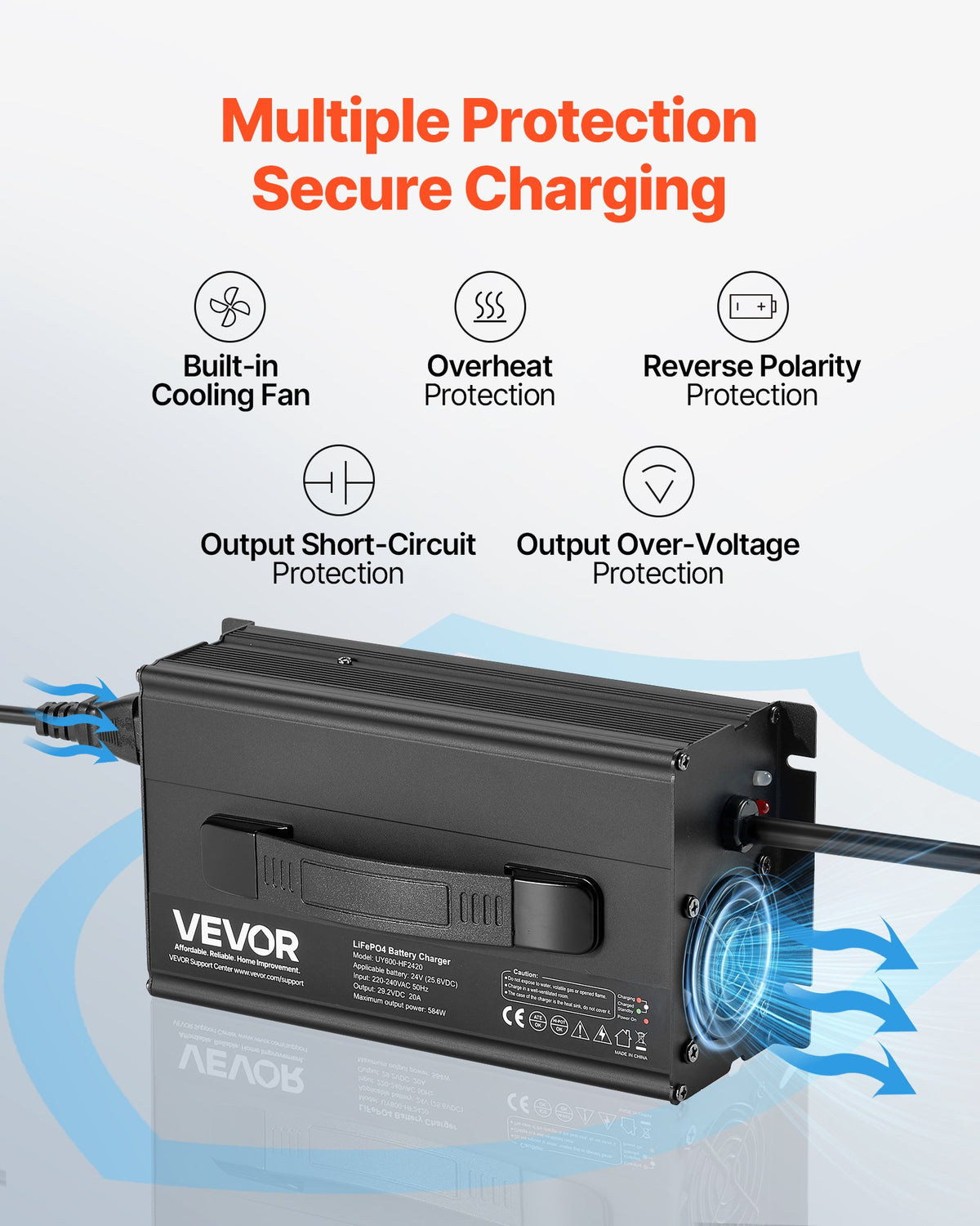 VEVOR 24V 20A Lithium Battery Charger
