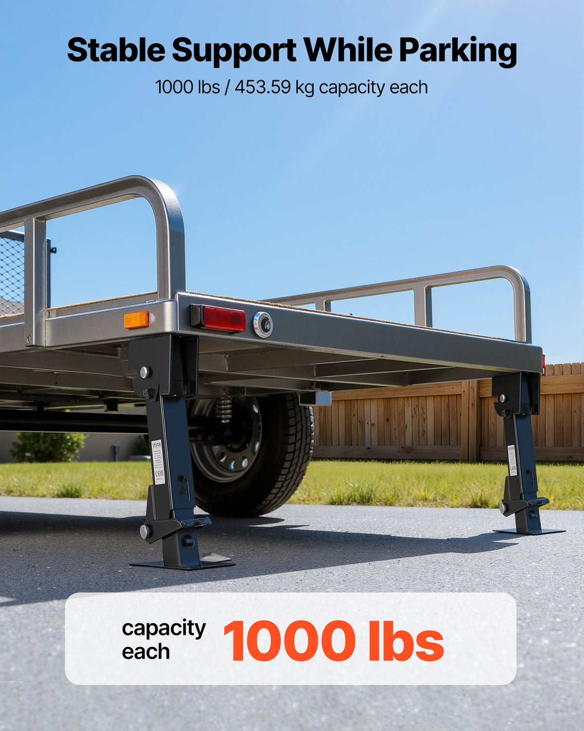 VEVOR Telescoping Stabilizer Jack, 2PCS Telescoping Folding Trailer Jack, Trailer Swing Down Stabilizer Jack for RV Trailer, Supports 453.59kg Capacity Each, Adjustable from 297.18mm to 462.28mm