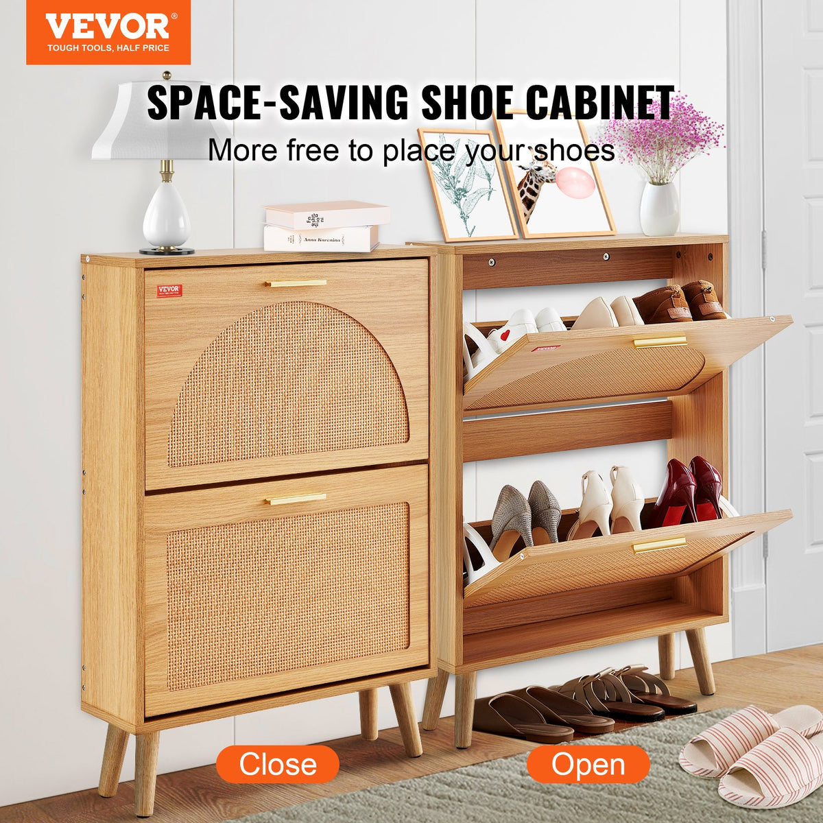 VEVOR Shoe Cabinet with 2 Flip Drawers