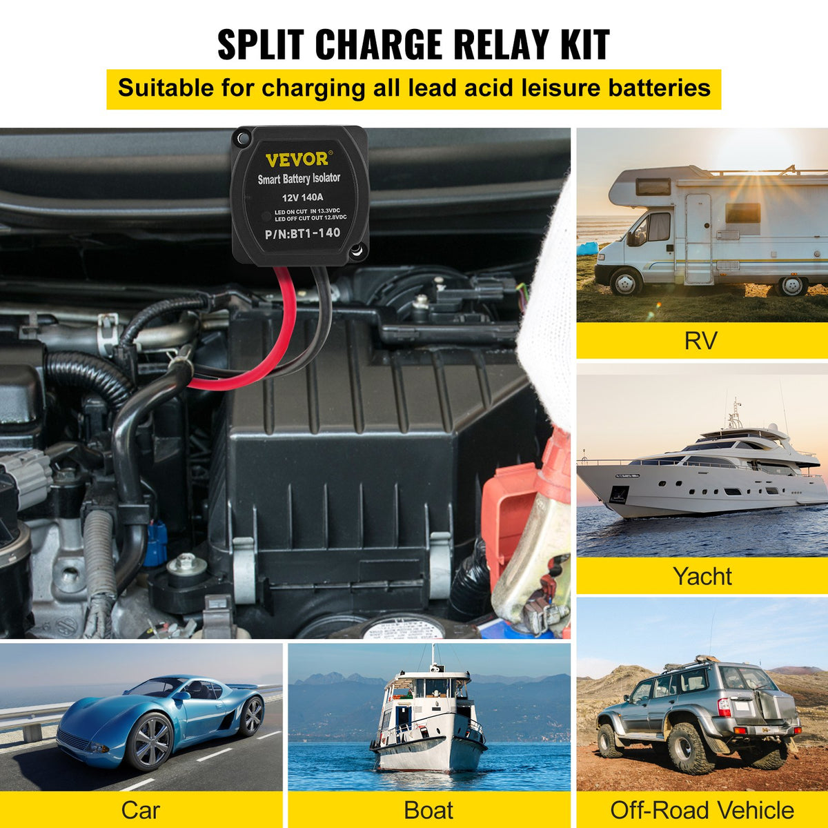 VEVOR Split Charge Relay Kit