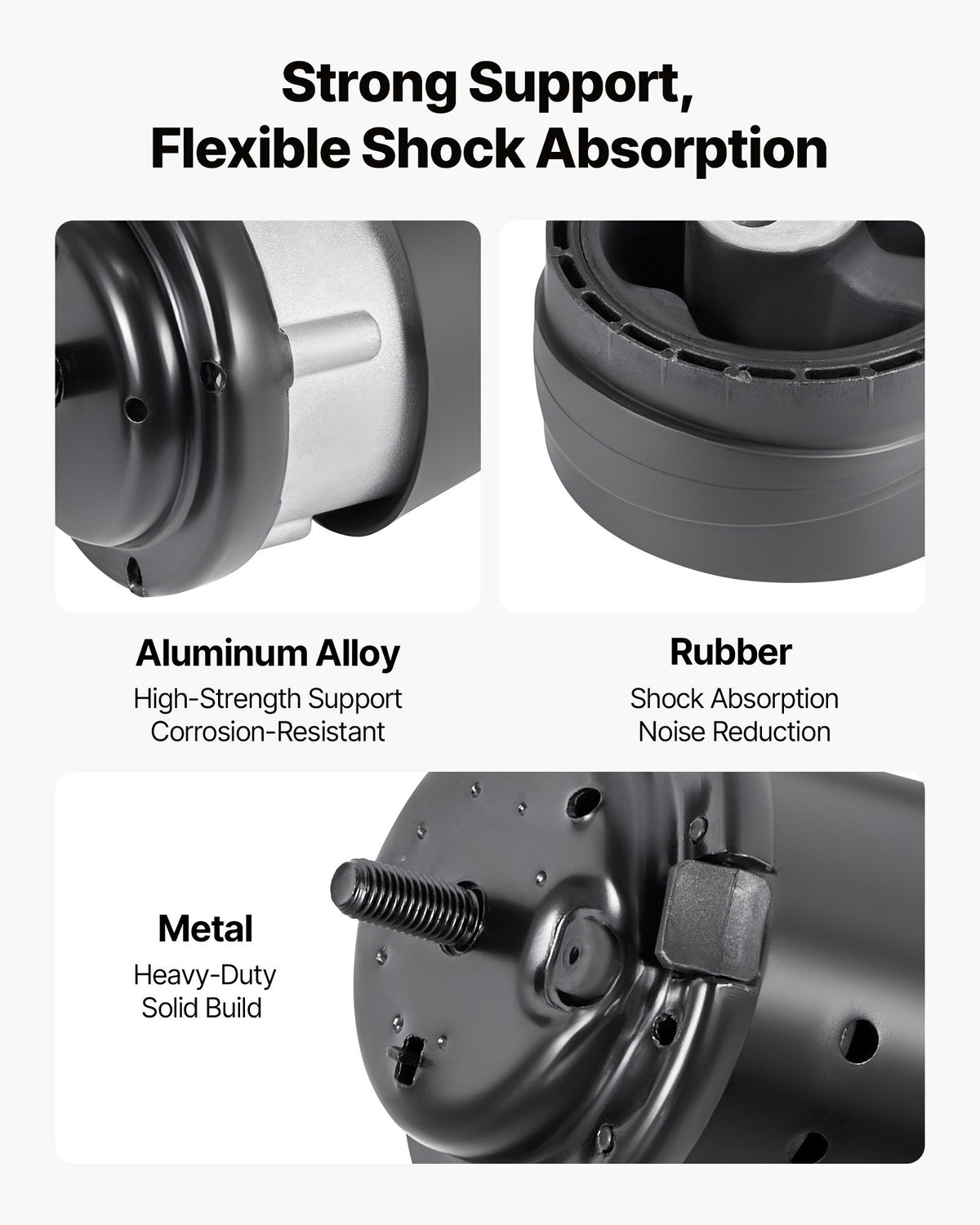 VEVOR Engine and Transmission Motor Mount Kit Replacement, Set of 4, Compatible with 2009–2017 Chevrolet Traverse 3.6L V6, Replace OE# A5548HY, A5549HY, A5458HY, A5444, Secure Support